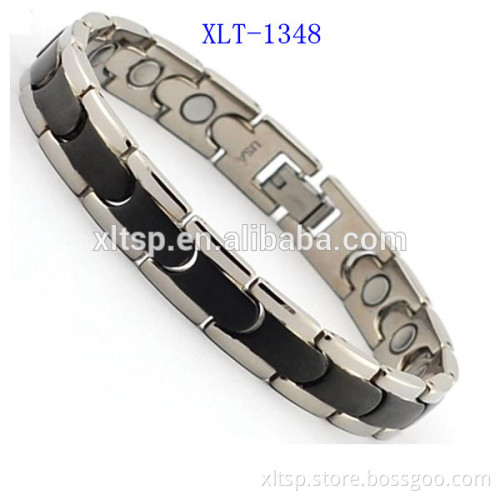 Black plated fashional 316L stainless steel cuff bracelet